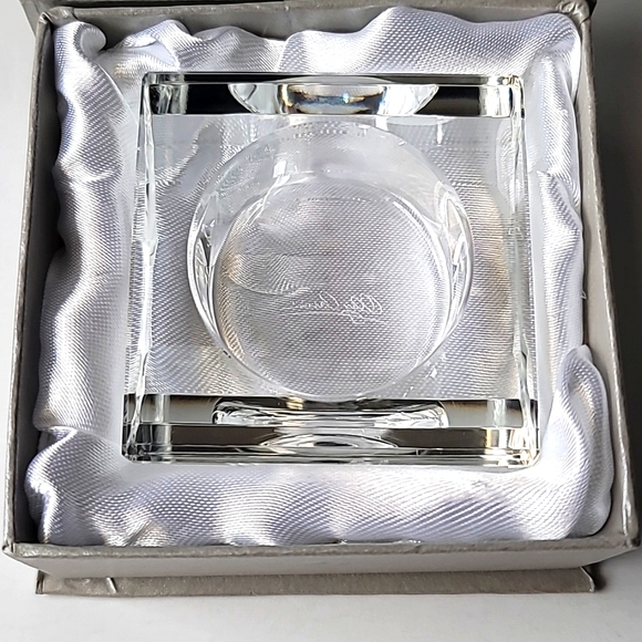 NIB SIGNED OLEG CASSINI CRYSTAL MULTI FACETED SEDONA VOTIVE CANDLE HOLDE - Picture 3 of 11